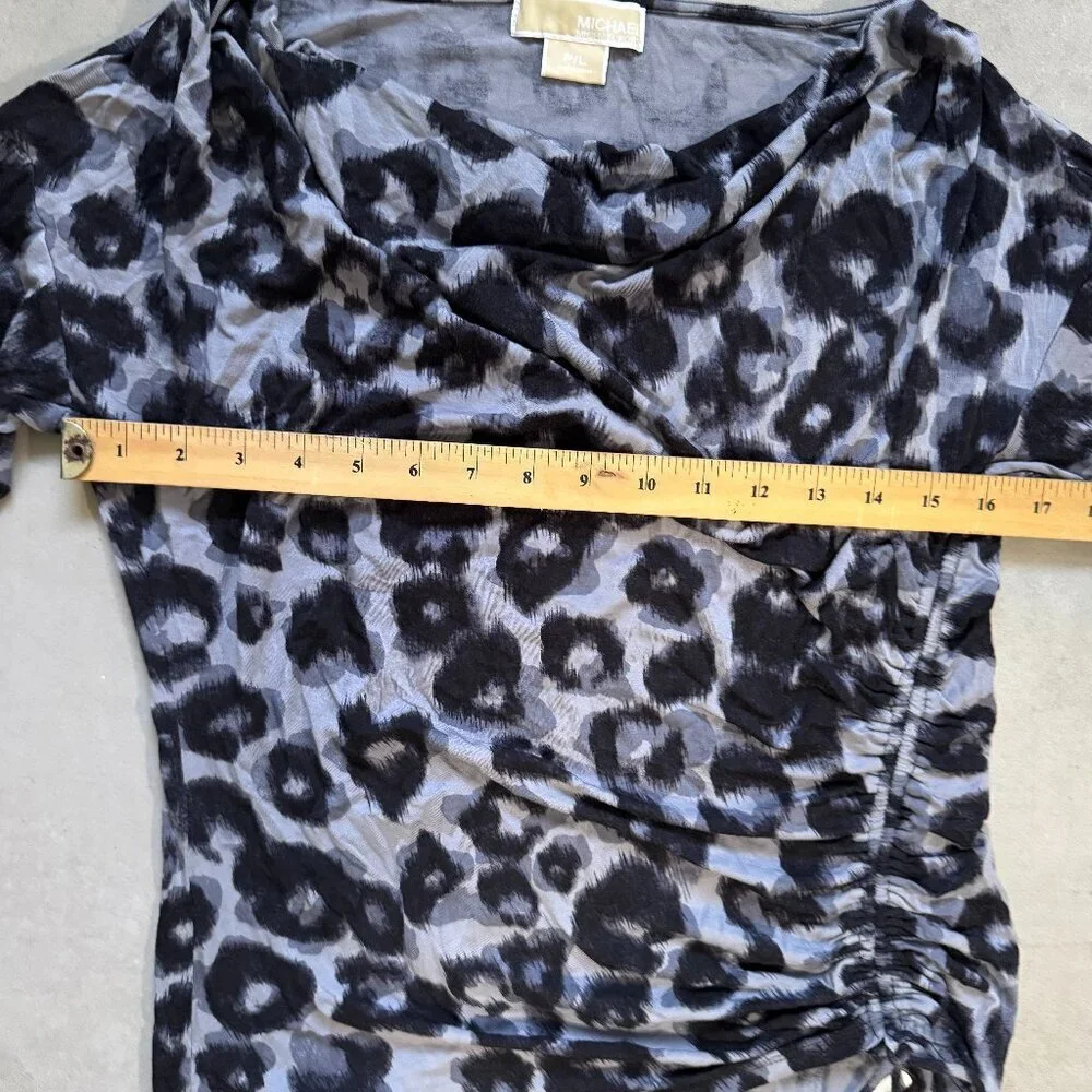 Michael Kors Animal Print Ruched Side Top Women’s Size PL
